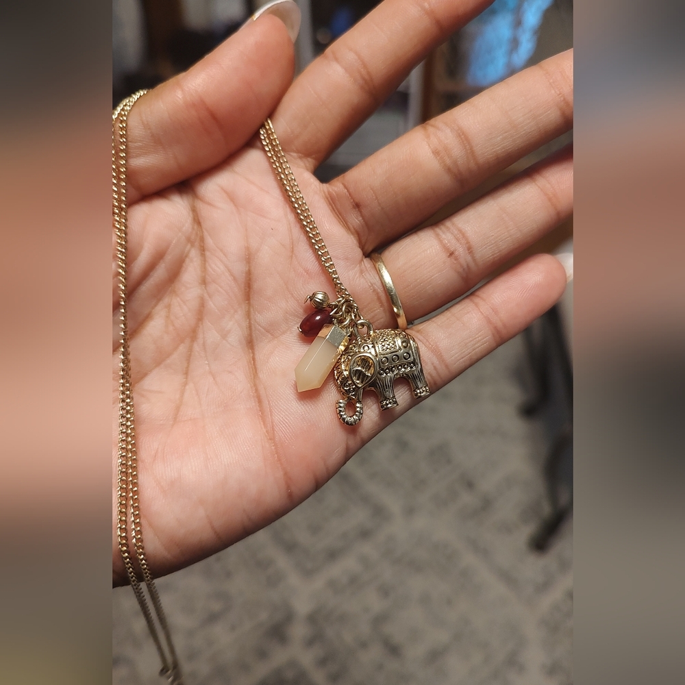 Gold elephant necklace